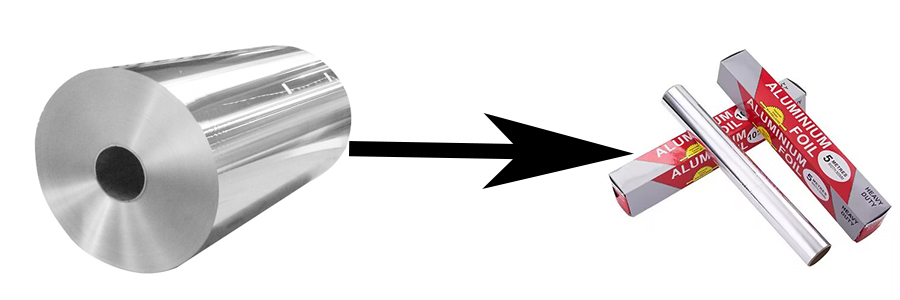 jumbo roll aluminum foil rewind into small HHF roll