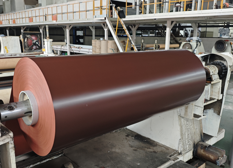 8011 O Chocolate brown/copper brown color coated Aluminum foil for roofing membranes